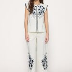 Blusa bordada lino y algodón