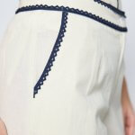 Pantalón bordado lino y algodón