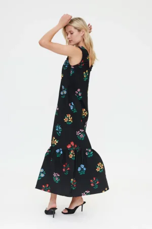 Vestido largo estampado flores