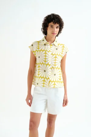 Camisa oliva flowers