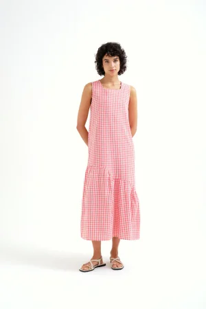 Vestido cuadros vichy rojo