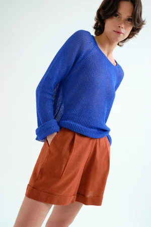 Short algodón marrón