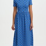 Vestido punto azul florecitas