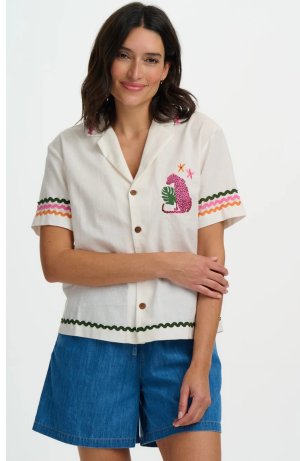 Camisa tigre bordado algodón