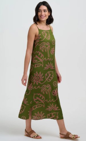 Vestido tirantes verde kaki palm