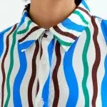 Vestido corto estampado ondas