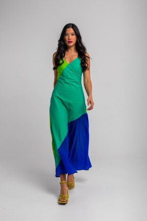 Vestido largo tricolor Vestido largo tricolor