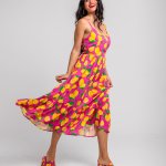 Vestido midi tirantes limones
