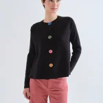 Rebeca negra con botones de colores