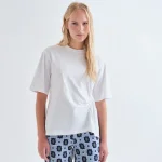 Camiseta fruncida blanca