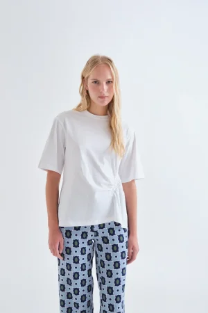 Camiseta fruncida blanca Camiseta fruncida blanca