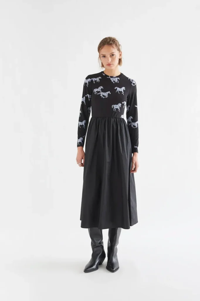 Vestido midi bicolor Horse