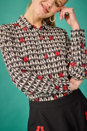 Camisa gato rojo