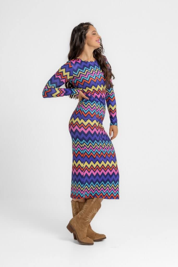 Vestido zigzag colores