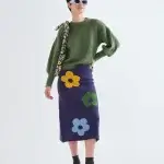 Falda punto flores