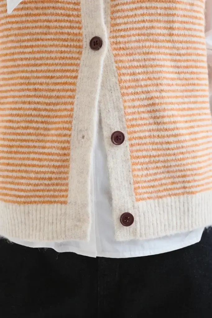 Chaleco rayas naranja y blanco