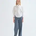 Pantalón vaquero rayas azul y blanco