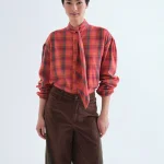 Camisa cuadros tonos rojos