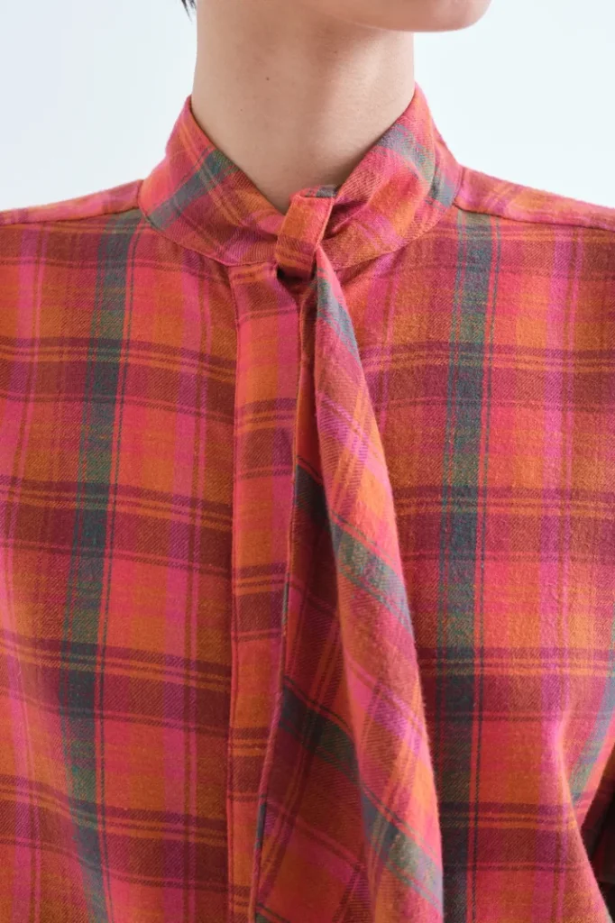 Camisa cuadros tonos rojos