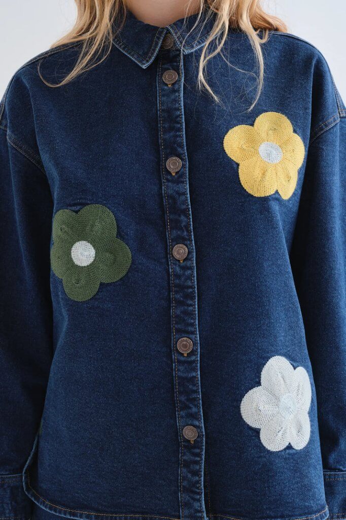 Camisa vaquera flores