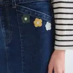 Falda vaquera flores