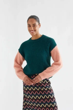 Jersey bicolor verde y coral