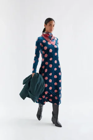 Vestido midi de terciopelo
